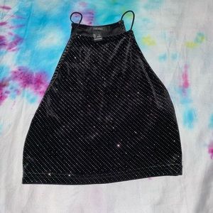forever 21 black sparkly halter🖤